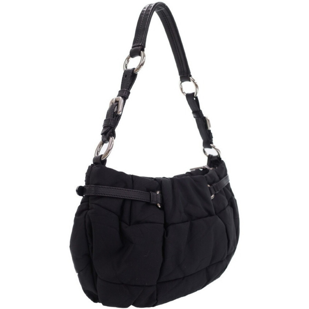 Prada Tessuto Quilted Shoulder Gaufre Bag Black